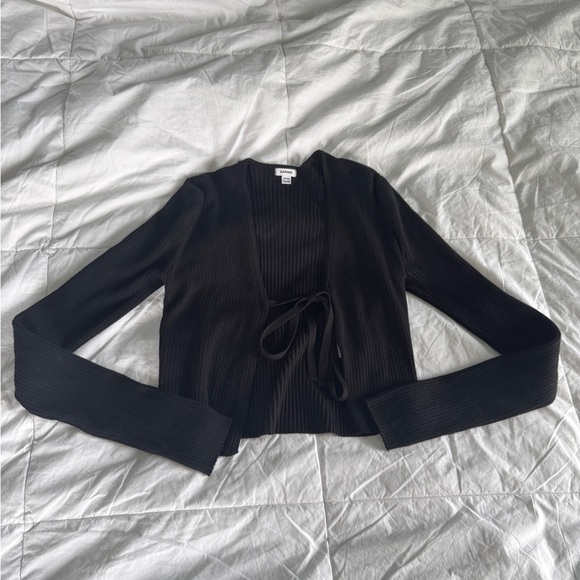 Garage Black Ribbed Tie Front Cardigan – Size XS (Never Worn) - Picture 7 of 10